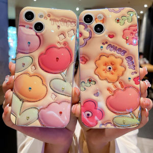 Phone case OPPO Reno10 Pro 5G Reno10pro lovely flower three-dimensional pattern soft silicone casing OPPO Reno 10 Pro 5G phone cover