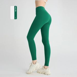 Quần Legging Nữ Cạp Cao Liền Mạch Nhanh Khô Màu Trơn Dùng Cho Yoga Tập Gym Chạy Bộ Chất Liệu Co Giãn Ôm Dáng Đồ Thể Thao