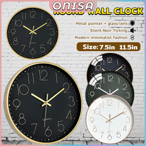 Onisa Wall Clock Silent Non-Ticking Round Wall Clock Modern Simple Style Fashion Watch