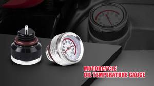 New M20x2.5 Motorcycle Fuel Tank Caps With 0-200 Oil Temperature Gauge Pointers Dial Meter Black/Silver Replacement Accessories