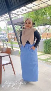 Rok A GREY Jeans halus tidak kasar soft jeans/Bahan katun Denim