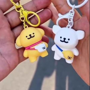 Cute Line Puppy Cartoon Dog Keychains for Women Bag Pendant Couple Car Key Chains Jewelry Gift Decoration Accessories