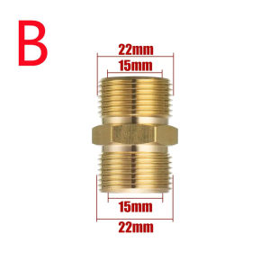 High Pressure Washer Hose Extension Connector M22 14mm Or 15mm Male Thread Adaptor For Pressure Washer Hose Connection
