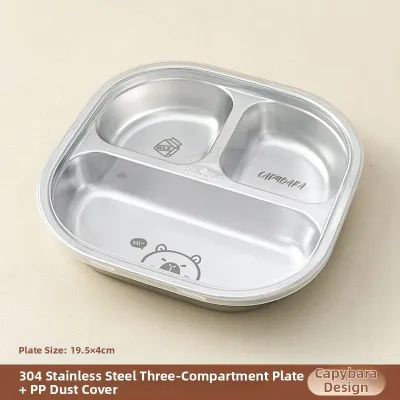 WODEBAIHUI | Stainless Steel 304 Childrens Dining Plate