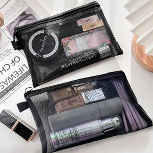 Portable Cosmetic Bag Womens 2023 New Ins Style Mesh Inner Bag for Makeup And Toiletries Storage Organizer Bag from China