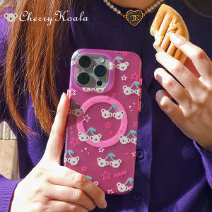 Original Sad Shop Koala Cherry Pink Star Magnetic Full Cover Phone Case for 16 15promax 13 Huawei Mate60 pro TPU Material