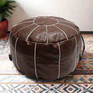 Leather round Floor Cushion Multifunctional Storage Sofa Ottoman for Living Room Adult Modern Simple Style Filling Available
