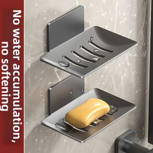 WEIKAMAYI | Wall Mounted Soap Holder No Drilling Water Drainage
