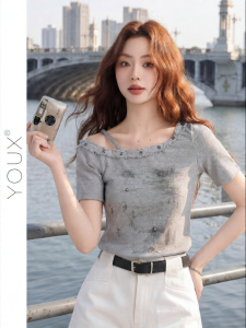 YOUXIANG | Áo Thun Dây Rơi Slim