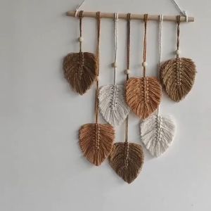 MLADEN Wall Hanging Leaf Macrame Wall Decor Woven Aesthetic Home Deco Rmacrame Wall Decoration Tapiz Macrame