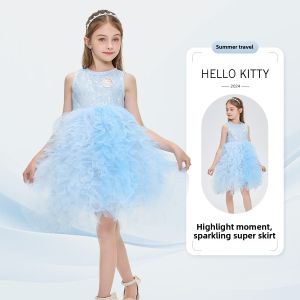 Summer New Princess Dress Multi-layer Tulle Sleeveless Puff Skirt