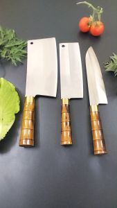 Bộ dao nhà bếp siêu bén không gỉ thép trắng nhật bản cán gỗ cao cấp - Dao bếp Tiến Lộc