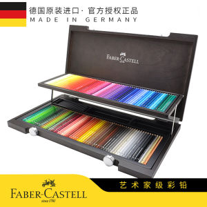 Faber-Castell Artist Oil-Based Water Soluble Colored Pencils in Wooden Box 120 Colors for Coloring And Painting Safe Standard