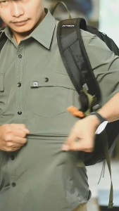 AVTECH - Kemeja Lengan Pendek Pria Wanita Workshirt Formal Lapangan Kerja Quickdry Reguler Fit - CALVATIA