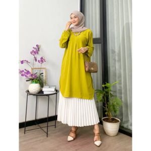 Tunik Crinkle Airflow Wanita Terbaru 2024 Busui Friendly Kekinian