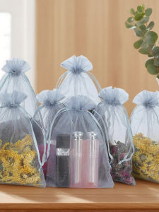 Transparent Mesh Drawstring Bag Breathable Wedding Candy Packaging Bag Elegantly Designed Sugar Box Accessories for Festive Occasions