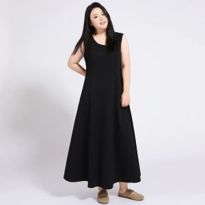 JIANGLU | Slimming Sleeveless Plus Size Dress Loose Midi