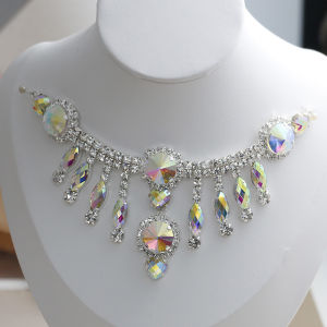 Phụ Kiện Trang Phục DIY Trang Trí Cổ Áo Đính Đá Trắng Tua Rua Hạt Mưa Cho Váy Và Khăn Choàng Phụ Kiện May Vá