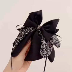 Fyngalery ♛ Jedai Jepit Rambut Pita Besar Motif Bunga Fashion Hairclaw Aksesoris Rambut Wanita DP383