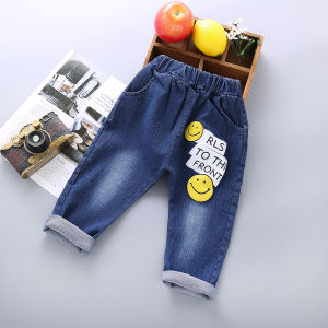 Casual Style Boys Jeans Spring Autumn Fashionable Long Pants for 1-3 Years Old Kids Comfortable Cotton Polyester Blend Denim