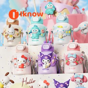 I know Authentic New Kuromi Childrens Insulated Cup for Girls - High-Quality 316 Stainless Steel Straw Cup with Cute Design Large Capacity Perfect for Students
