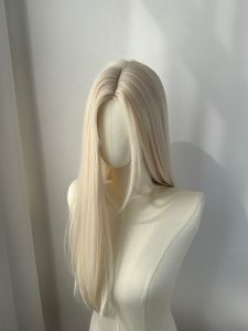 [Moonlight White] Womens Team Platinum · Small Lace Wig Female Long Straight Hair High-Temperature Fiber Full-Head Wig Whole Wig
