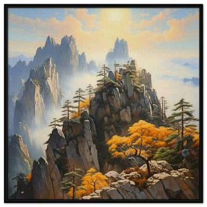 Tranh phong cảnh mây núi. Tranh treo tường dán tường Canvas. CGI-229
