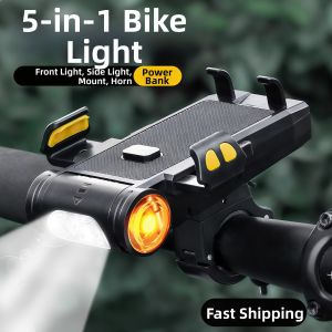 Night Cycling Light Horn 5-in-1 Phone Mount Bike Light