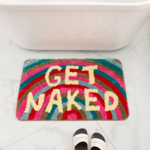 VIKAMA Fun Letters Bathroom Floor Mat Anti-Slip Water Absorbing Entrance Door Mat Bedroom Side Rug Home Decoration