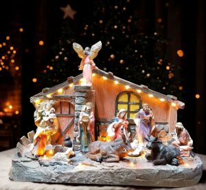 CLASSIC AND ELEGANT NATIVITY SCENE TABLETOP DISPLAY