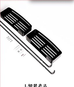 Aluminium Shower Room 2 tier Rack Bathroom Hanging Basket Shower Caddy Hanging Shelf with Hooks