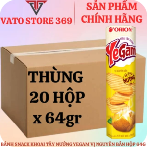 Bánh snack khoai tây nướng YEGAM vị nguyên bản hộp giấy 64g