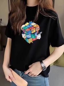SUSHOUWANGE | French Black Half-high Collar Loose Cotton Medium Sleeve Shirt