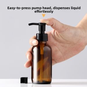 NANANXIAOMENG | Amber Glass Bottle for Skincare with Plastic Pump Leak-proof