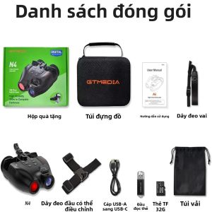 Kính Nhìn Đêm GTMEDIA N4 1080P Zoom Kỹ Thuật Số 5X Đeo Đầu Dùng Được Cả Ngày Và Đêm Thiết Bị Nhìn Đêm Hồng Ngoại