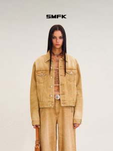 SMFK | Cross Sculpture Wildfire Design Denim Jacket