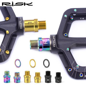 Risk | Risk Bike Pedal Extended Axle Core 16mm 20mm Bicycle Axis Converter Pedal Extension with Gasket Bike Self-lock Pedal Extender