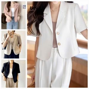 BABYFREE INNER TUBE Casual Plain Color Short Sleeves  Office Wear Casual Blazer for Women   - XS to Large - classy and elegant - super kapal ng tela - hindi kayo magsisis - our aim is to produce quality clothes - premium fabric - excellent quality -  fabr