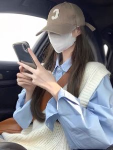 ชุดสองชิ้นสไตล์เกาหลี ชุดนักเรียนฝรั่งเศส ชุดน้ำนม ชุดเสื้อเชิ้ตและเสื้อกั๊ก ชุดทำงานฤดูใบไม้ผลิและฤดูใบไม้ร่วง