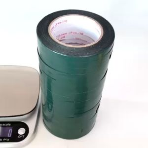 Băng keo 2 mặt xốp xanh rộng 1.2cm dài 6 mét độ dầy 1mm lõi giấy 3mm