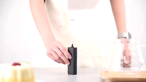 Electric Milk Mixer Black Frother with Quick 15-Second Frothing Durable for Coffee Smoothie Latte