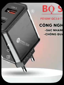 Củ sạc nhanh PD 30W / 120Wchân gập nhỏ gọn nhiều màu sắc bộ dạc nhanh 3 cổng
