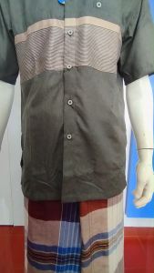 Kemeja Koko Lengan Pendek Dzikrayaat DZ-424 Namir Grey Pendek - Baju Koko Dzikroyat/Zikroyat