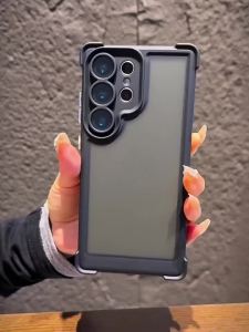 Shockproof Bumper Armored Phone Case for Samsung S25 S26 Plus S24 Ultra Matte Translucent Corners Drop-Proof Protection Cover