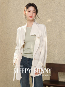 Stand Collar Adjustable Loose Fit Spring Trench Coat