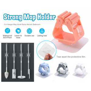 Móc dán tường kẹp giữ cây lau nhàmóc treo chổi chịu lực tốt không thấm nướcmiếng dính treo chổi cọ rẻ tiện dụng