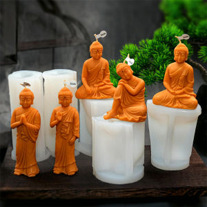 3D Meditating Buddha Silicone Candle Mold DIY Chanting Buddha Design Buddhism Craft Aromatherapy Candles Gypsum Home Decor
