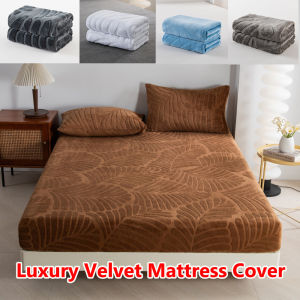 Ultra-Soft Velvet Fitted Sheet Plush Mattress Cover with Elastic Bands Super Comfortable and Breathable Bed Cover