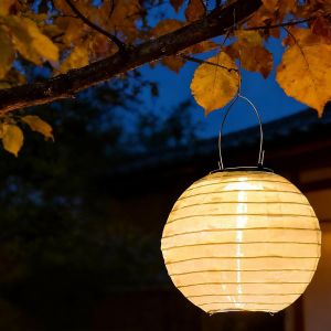Solar Lanterns Outdoor Weatherproof – Pack of 4 20 Cm Solar LED Lantern Nylon Hanging Solar Powered Garden Lantern Lighting for