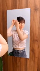 Stiker Dekorasi Dinding Bentuk Cermin Kaca Persegi Mirror Wall Decoration Sticker Square 30x30